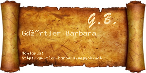 Gürtler Barbara névjegykártya